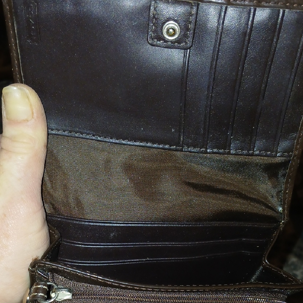 Coach Brown Monogram Pocket Wallet - Picture 2 of 10